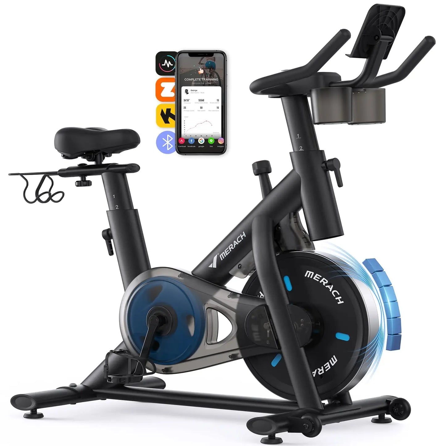 MERACH Magnetic Stationary Bike With Exclusive App And Quiet Operation