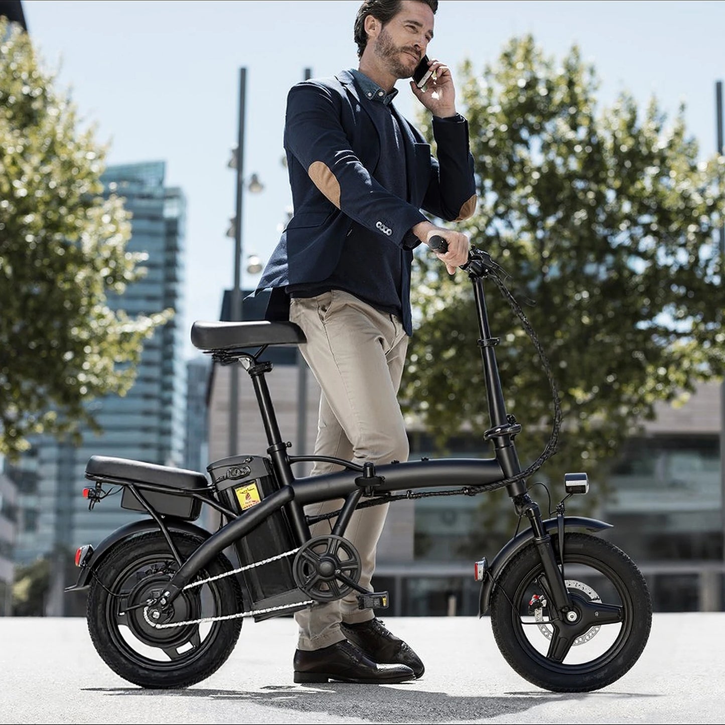 LELEKUAI Folding Electric Bicycle 500W Brushless Motor Pedal Assist