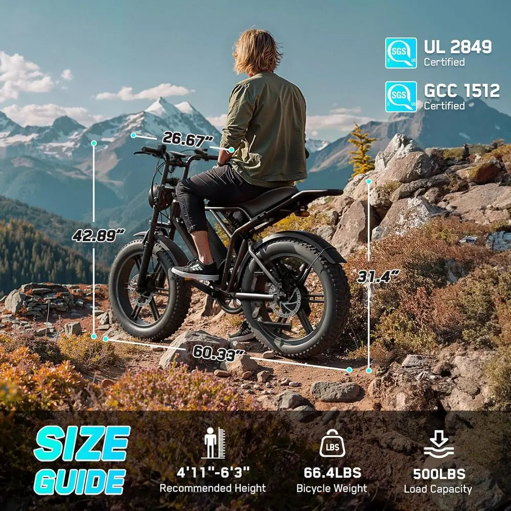 TST 1500W Electric Bike For Adults With 60 Miles Range