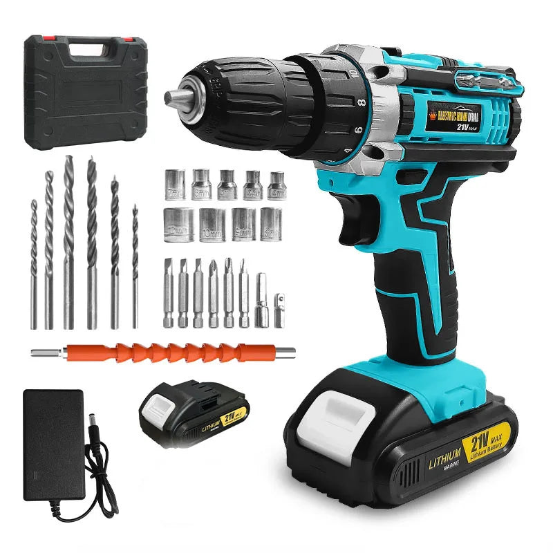 21V Cordless Drill Set With Multifunction Electric Screwdriver