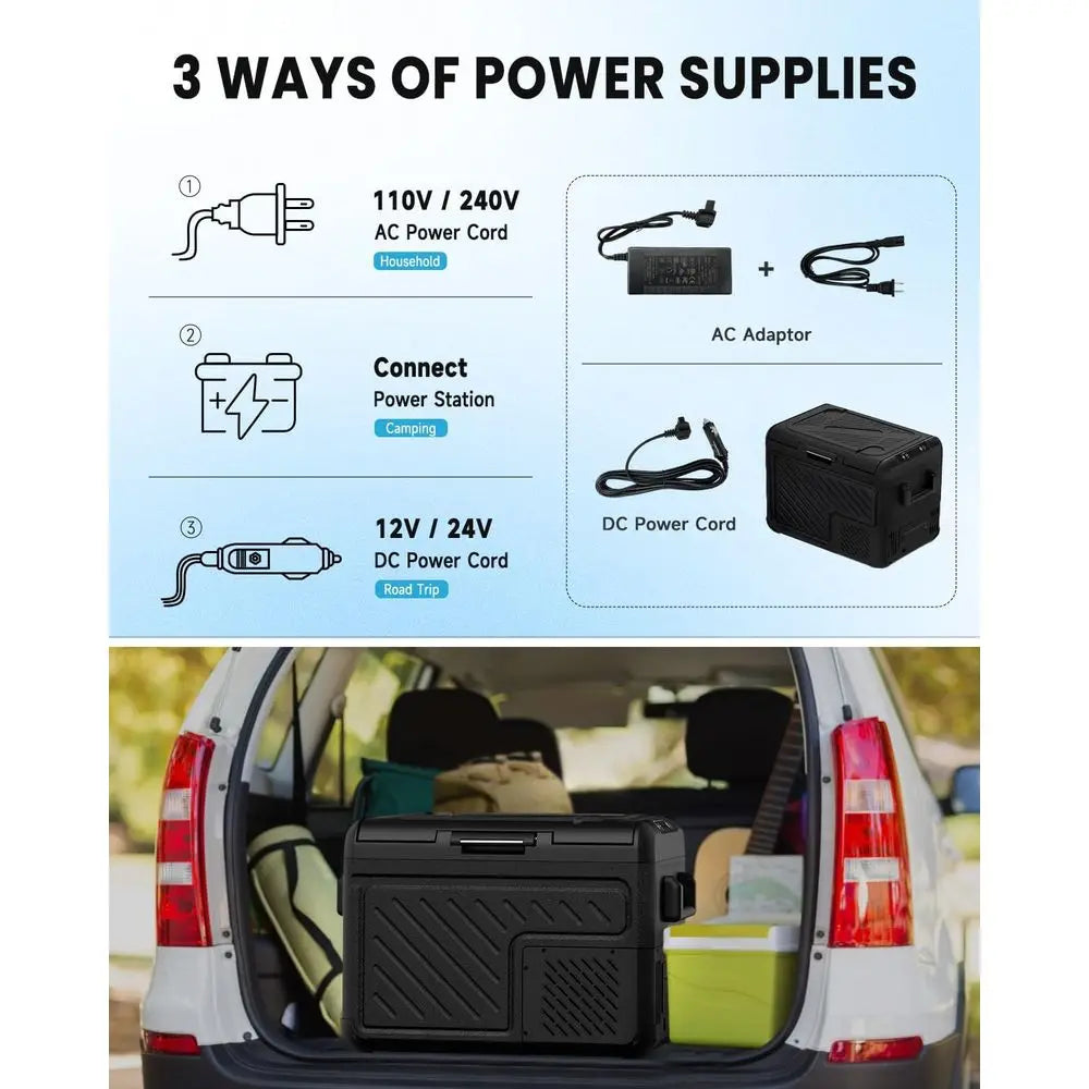Portable Freezer Cooler With Compressor, 12V And 24V DC And AC 110 240V