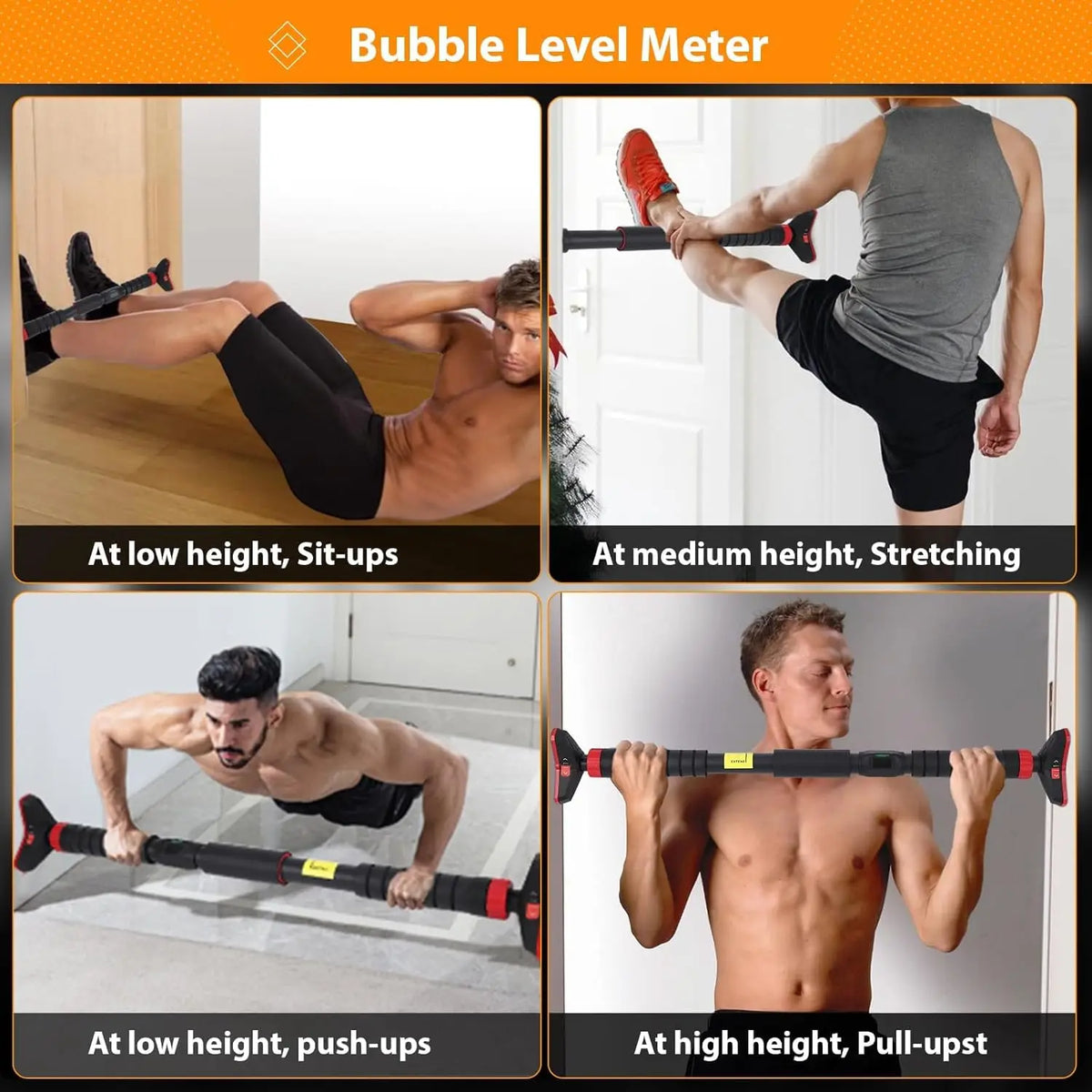 Heavy Adjustable Doorway Pull Up Bar With Auto Lock System