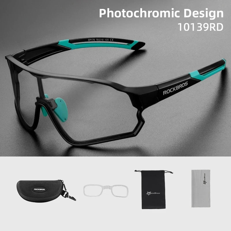 Rockbros Lightweight Photochromic Cycling Sunglasses With UV400