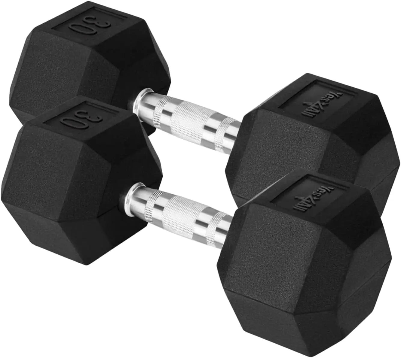 Yes4All Hex Dumbbells With Chrome Rubber Grip Encased