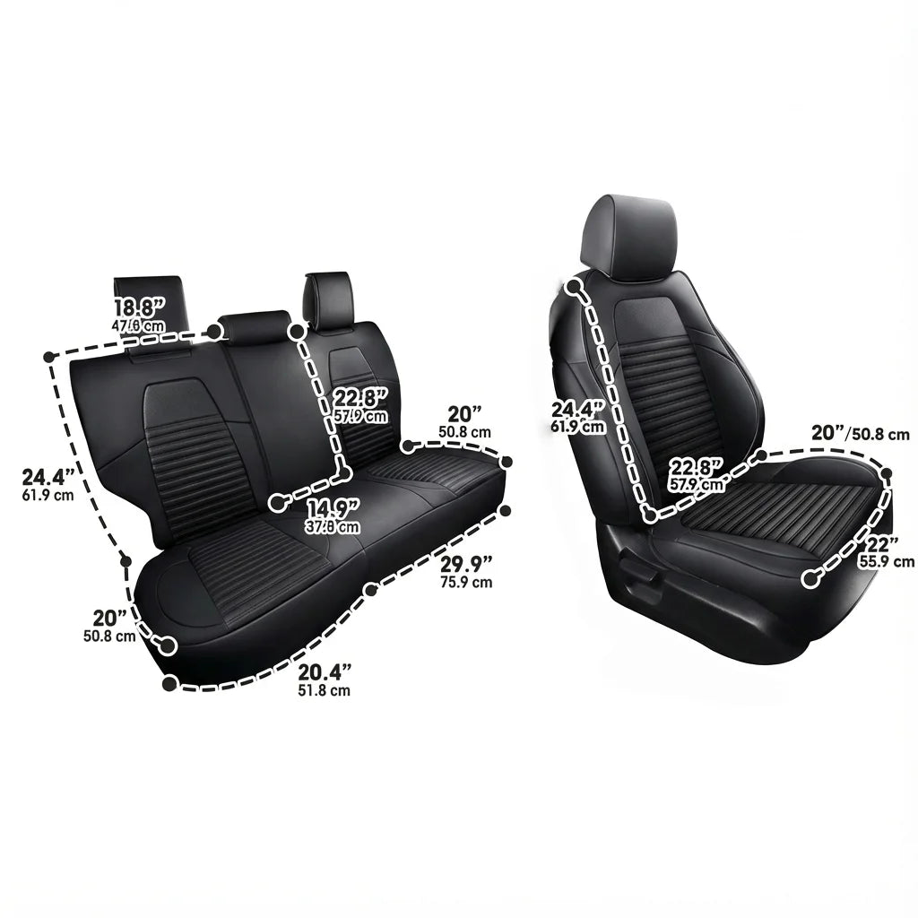 NONECN Honda CRV Custom-Fit Car Seat Covers Waterproof Napa Leather