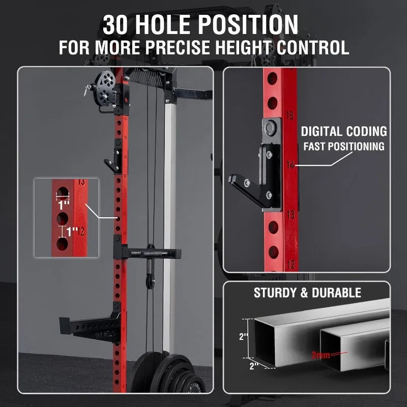 Power Cage 2000LB Power Rack With Independent Dual Pulley