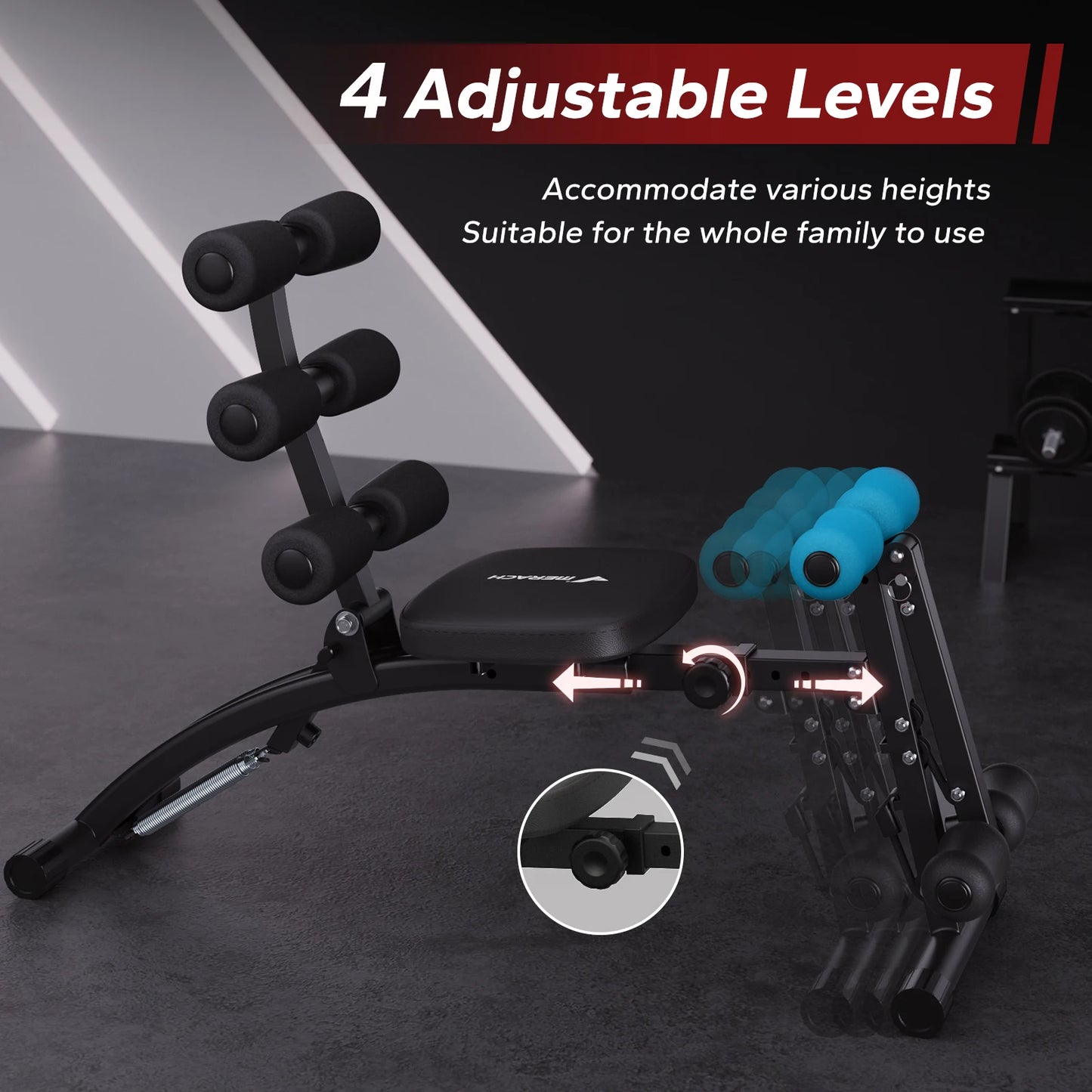 MERACH Ab Machine Multi-Functional Adjustable Situp Trainer Home Gym