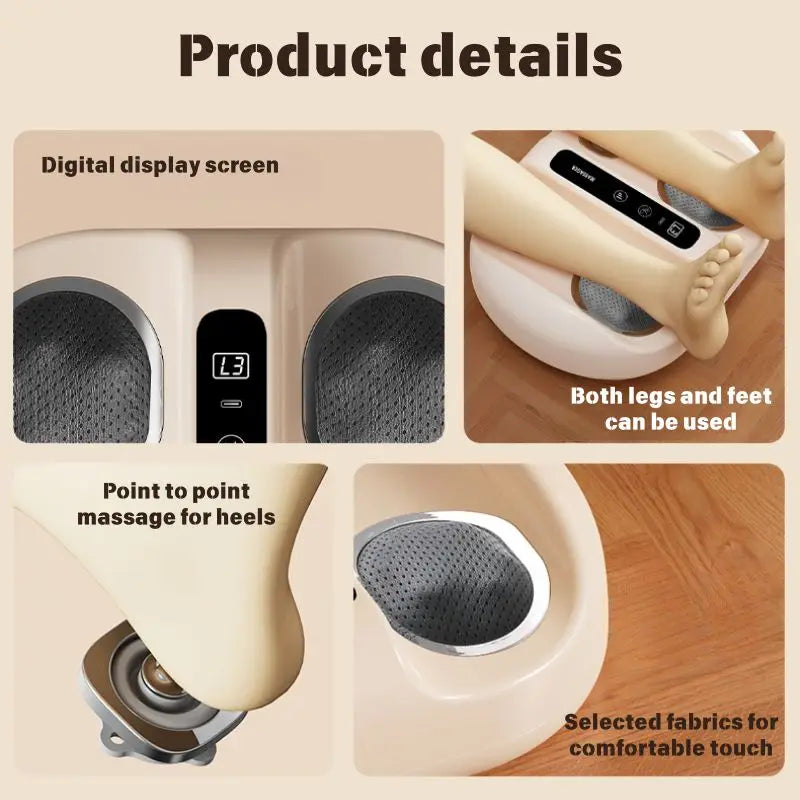 Mini Finger Foot Massager With Heat Deep Kneading And Vibration