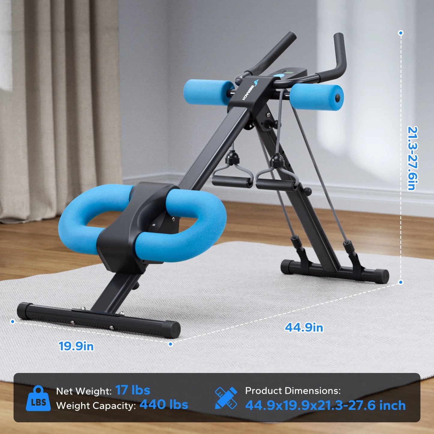 MERACH Ab Machine Adjustable Trainer for Core Abdomen Exercise System