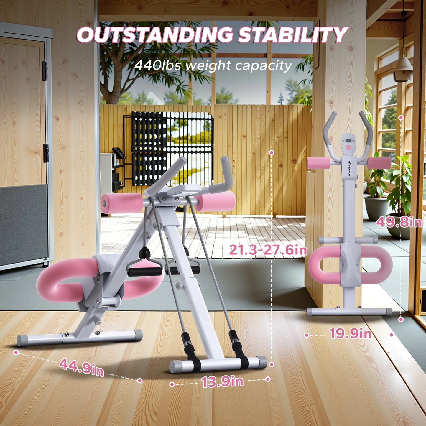 MERACH Ab Machine Adjustable Trainer for Core Abdomen Exercise System