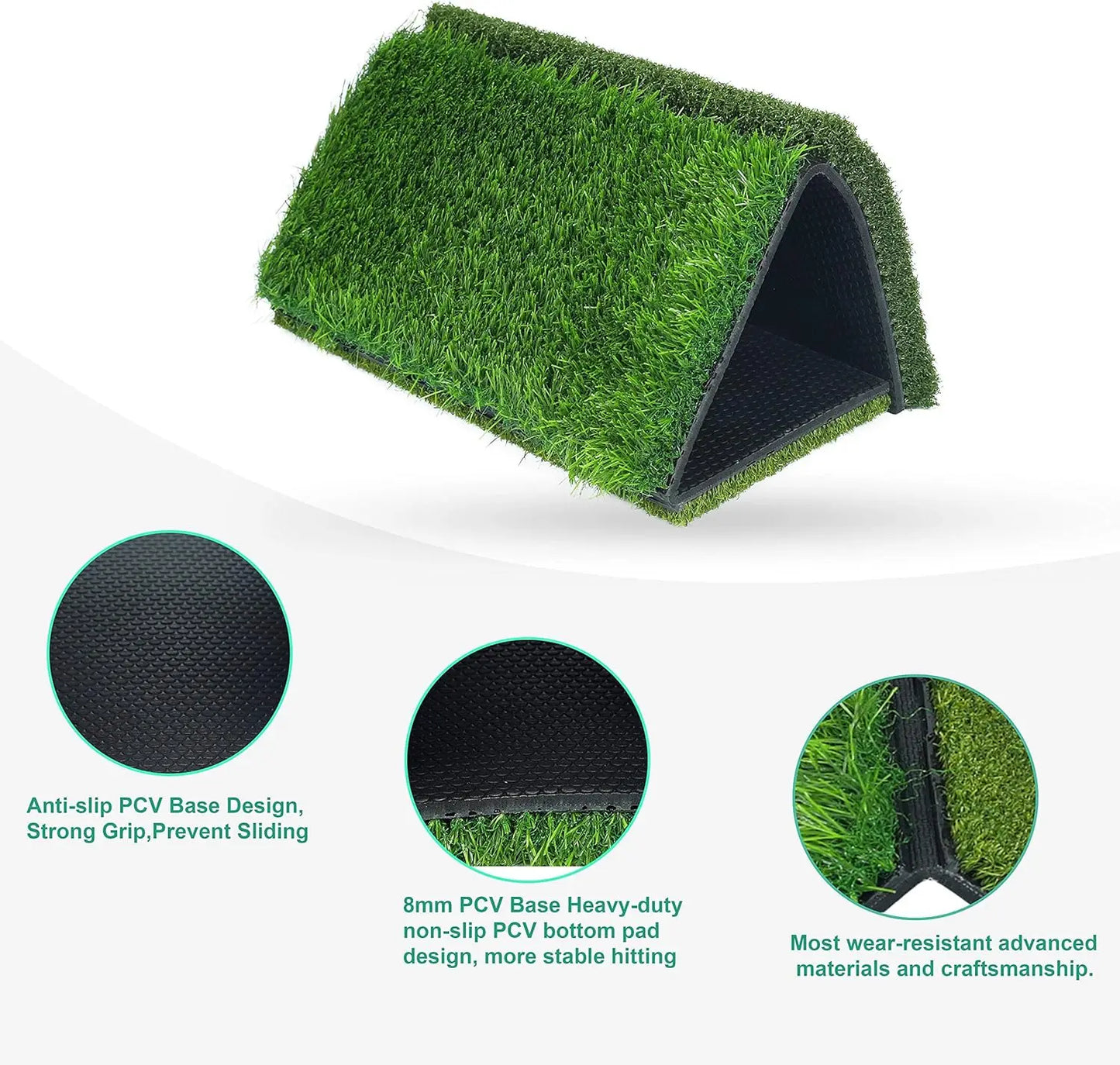 Golf Hitting Mat Practice Turf With Non Slip Rubber Back