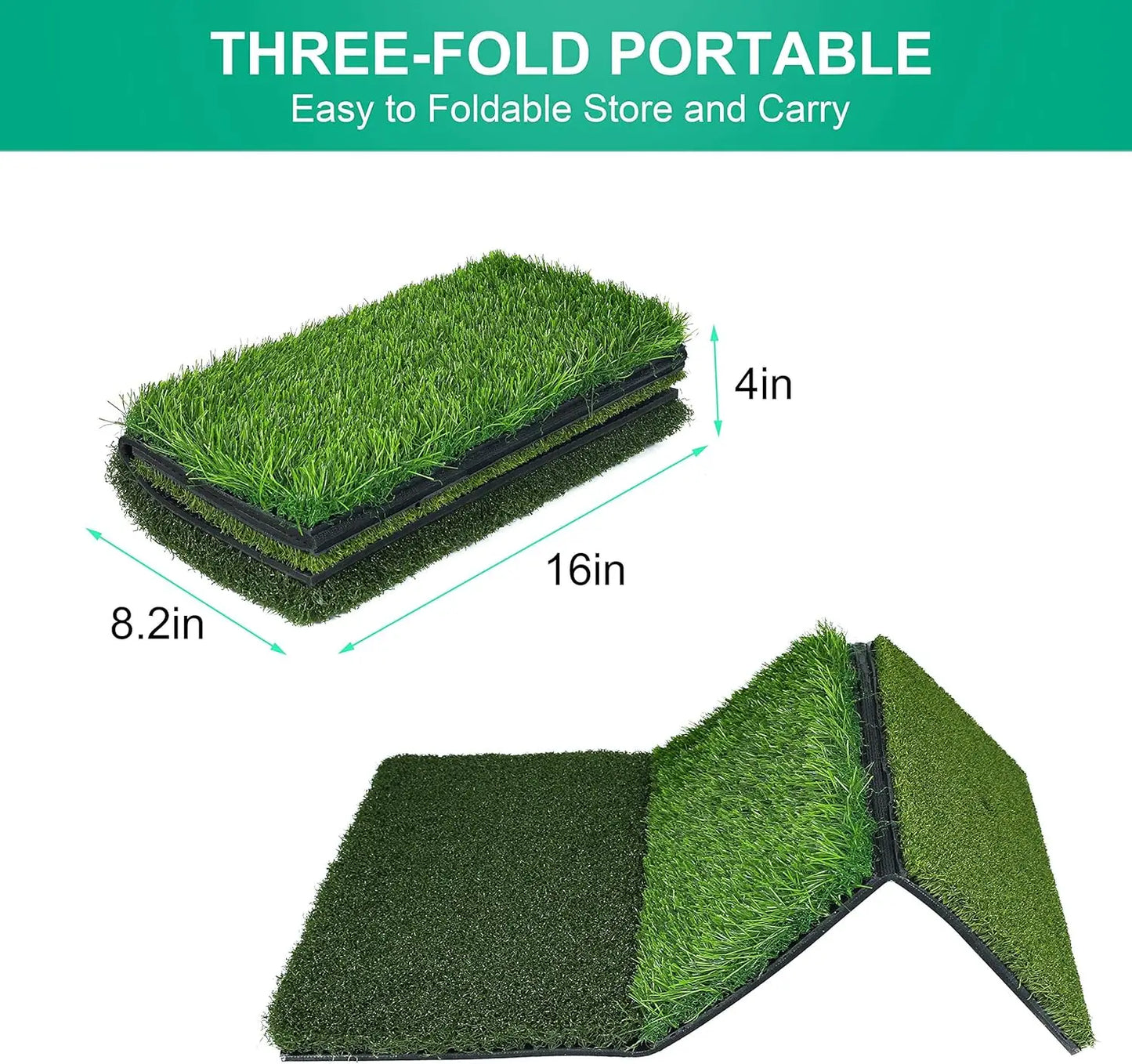 Golf Hitting Mat Practice Turf With Non Slip Rubber Back