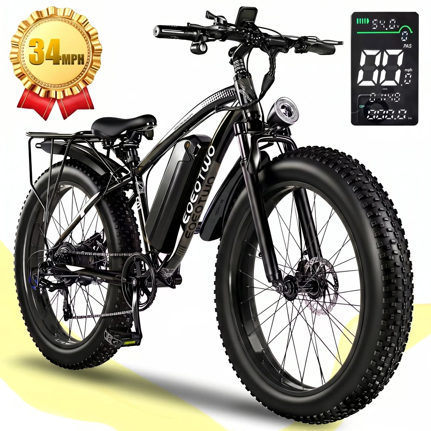 EOEOTWO 1500W Fat Tire Electric Mountain Bike All Terrain
