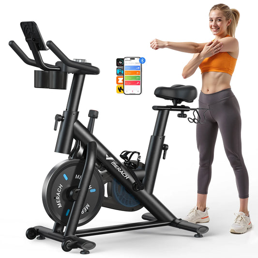 MERACH Magnetic Stationary Bike With Exclusive App And Quiet Operation