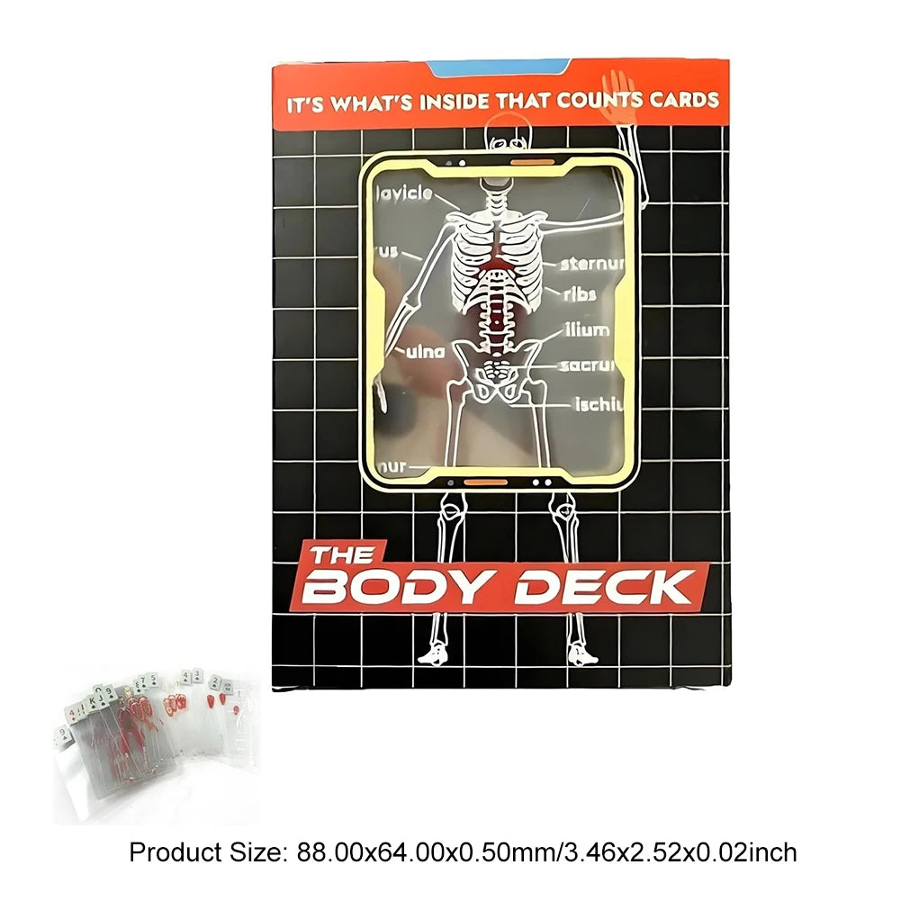 Body Deck Anatomy Reusable Transparent Playing Cards for Anatomy Enthusiasts