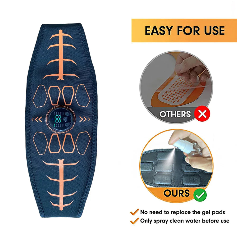 Rechargeable Smart Abs Trainer Belt For Full Body Massage