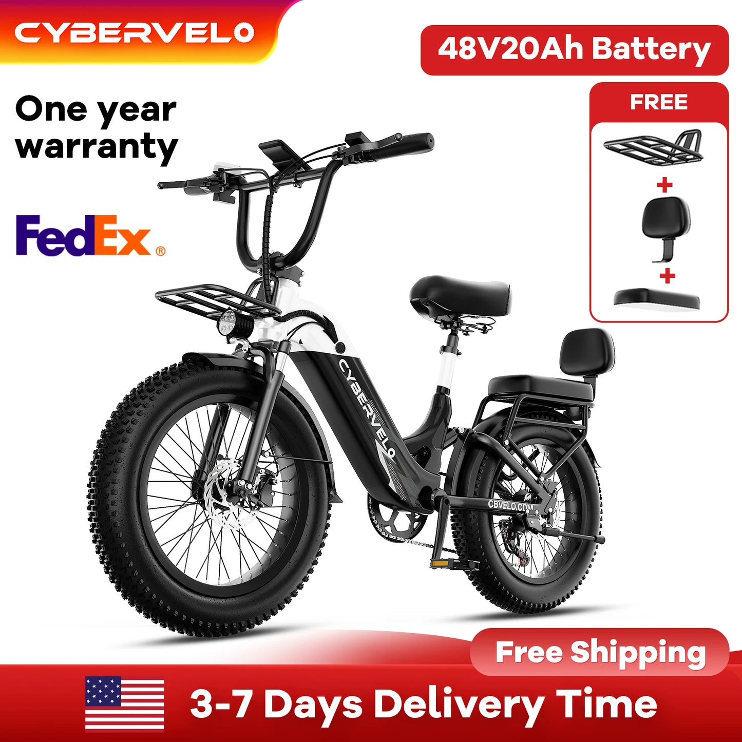 CYBERVELO EK12 Electric Bike 1500W Peak 20Ah Battery