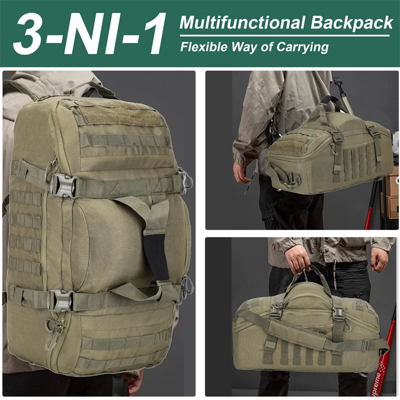 LQARMY Outdoor Molle Tactical Backpack for Hiking and Travel