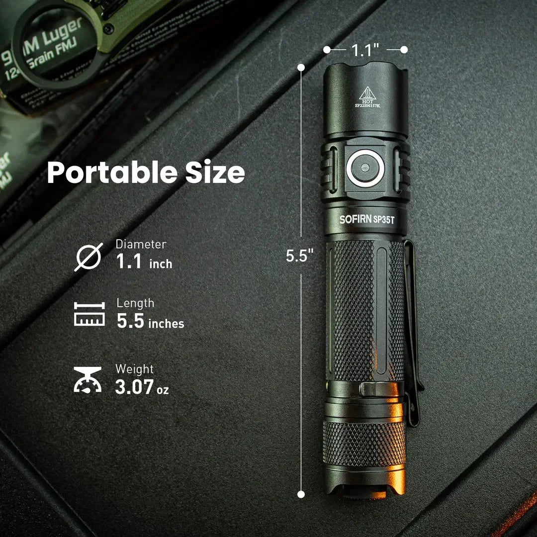 Sofirn SP35T 3800lm Tactical Flashlight USB C Rechargeable Torch