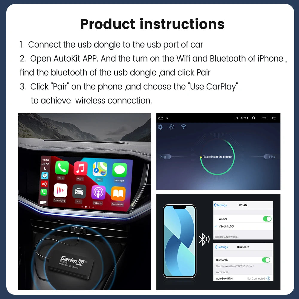 Carlinkit USB CarPlay Dongle Wireless And Wired Android Auto