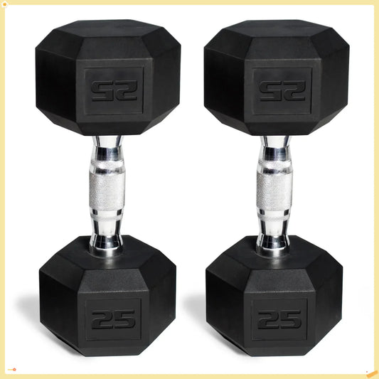 Hex Dumbbell Set 50lb, 2x25lb Weights for Home Gym Use