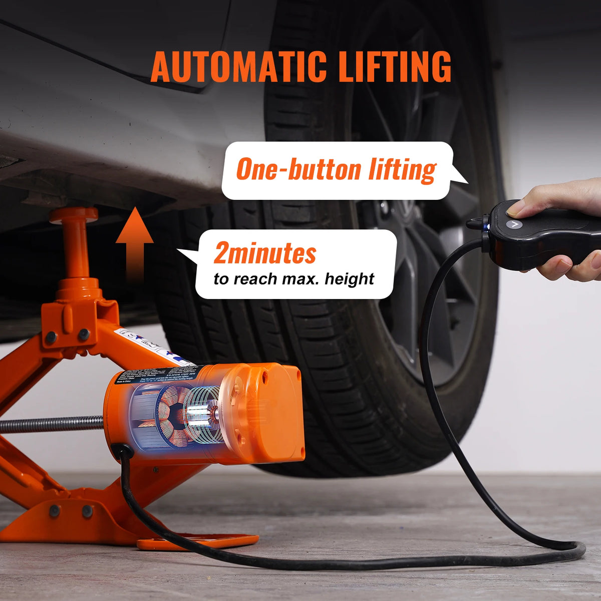 SucceBuy Electric Scissor Car Jack With Impact Wrench