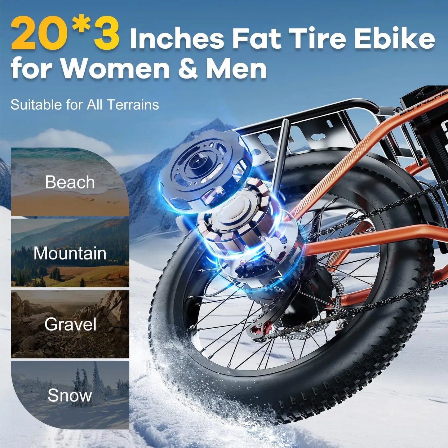 CYBERVELO Electric Fat Tire Off Road Foldable Bike EK4 EK5