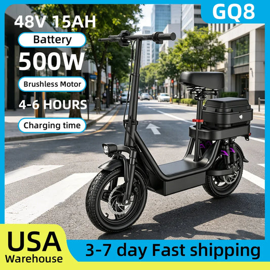 UPlee GQ8 Folding Electric Bike 500W Motor 48V Battery