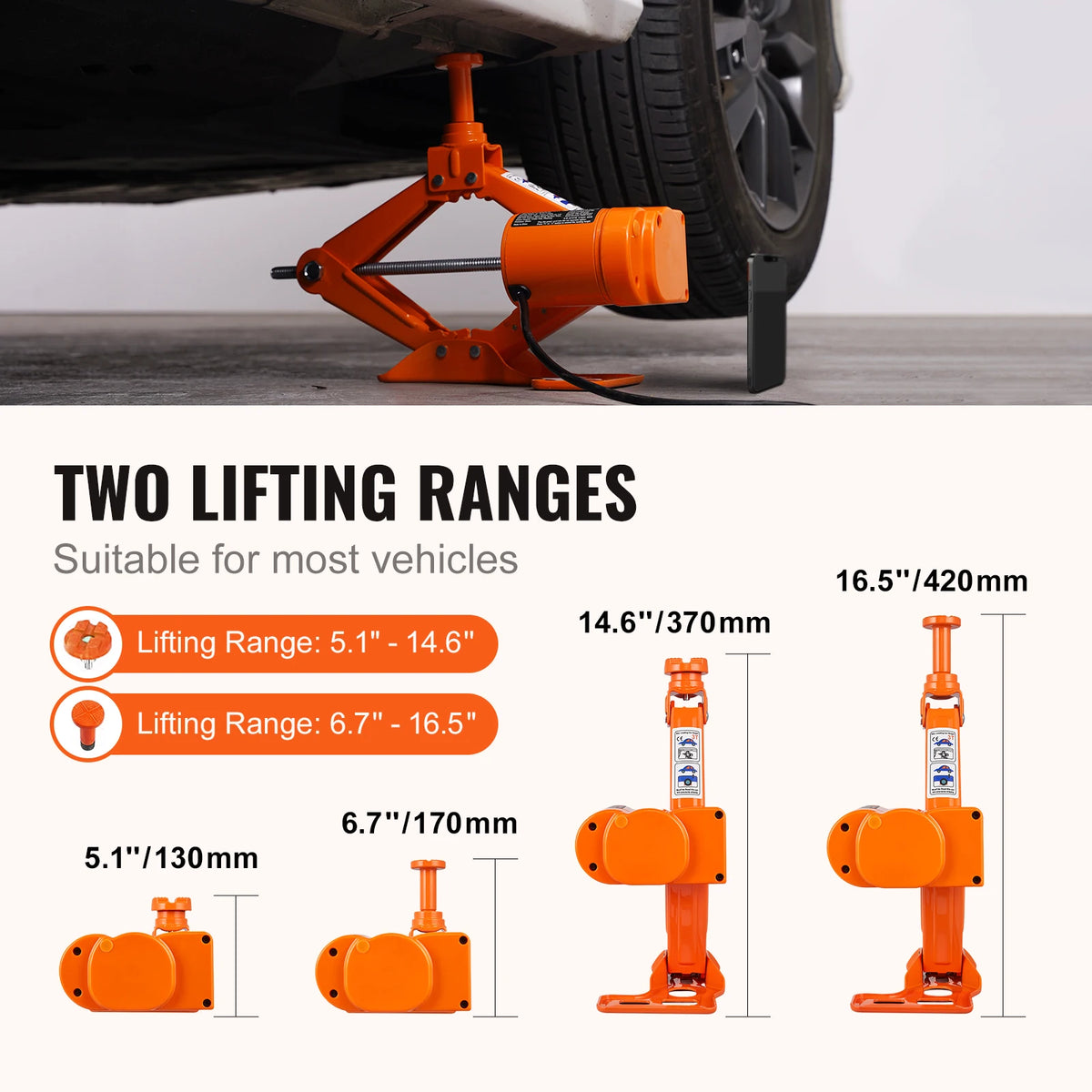 SucceBuy Electric Scissor Car Jack With Impact Wrench