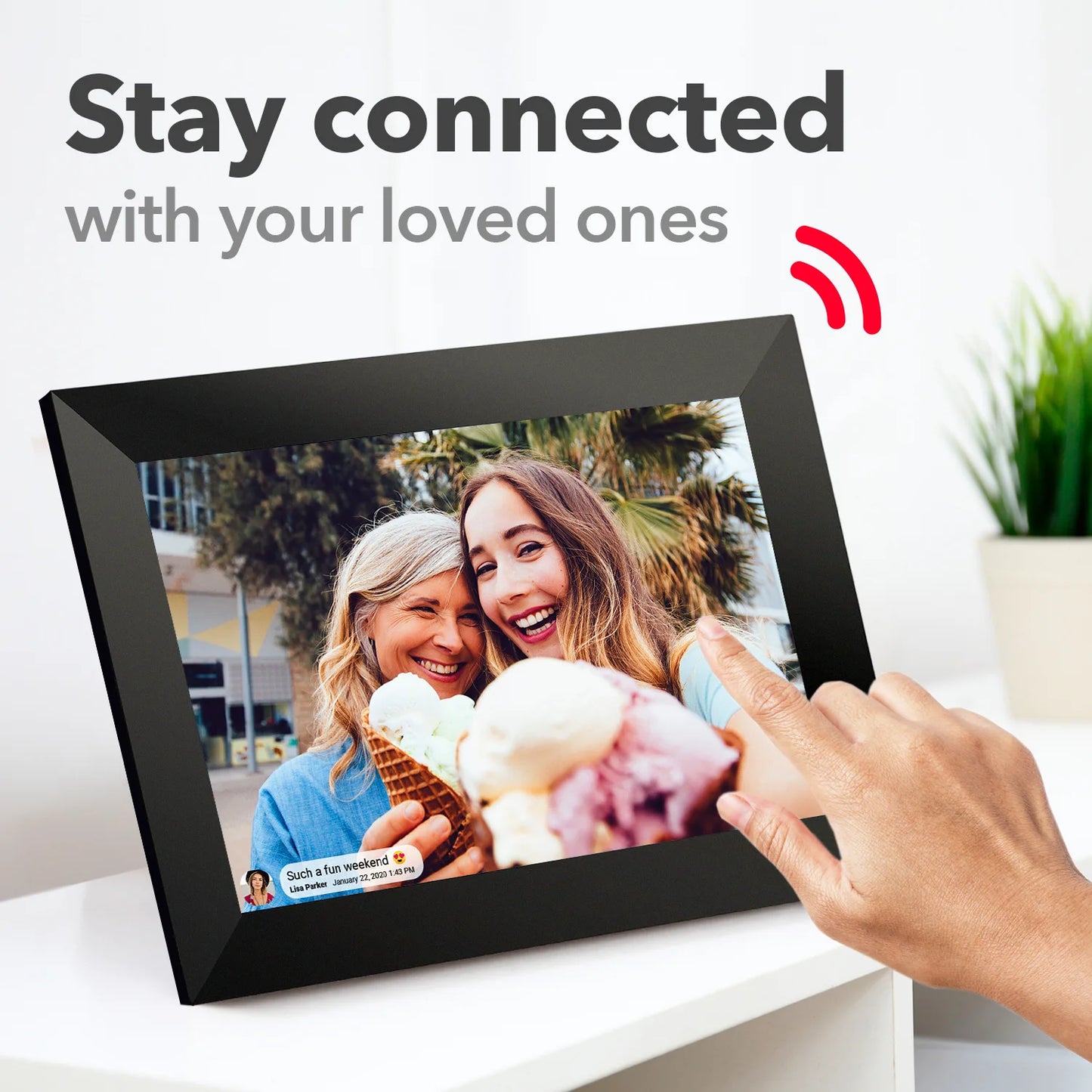WiFi Digital Picture Frame 16GB Memory Touch Screen With Photo Sharing App