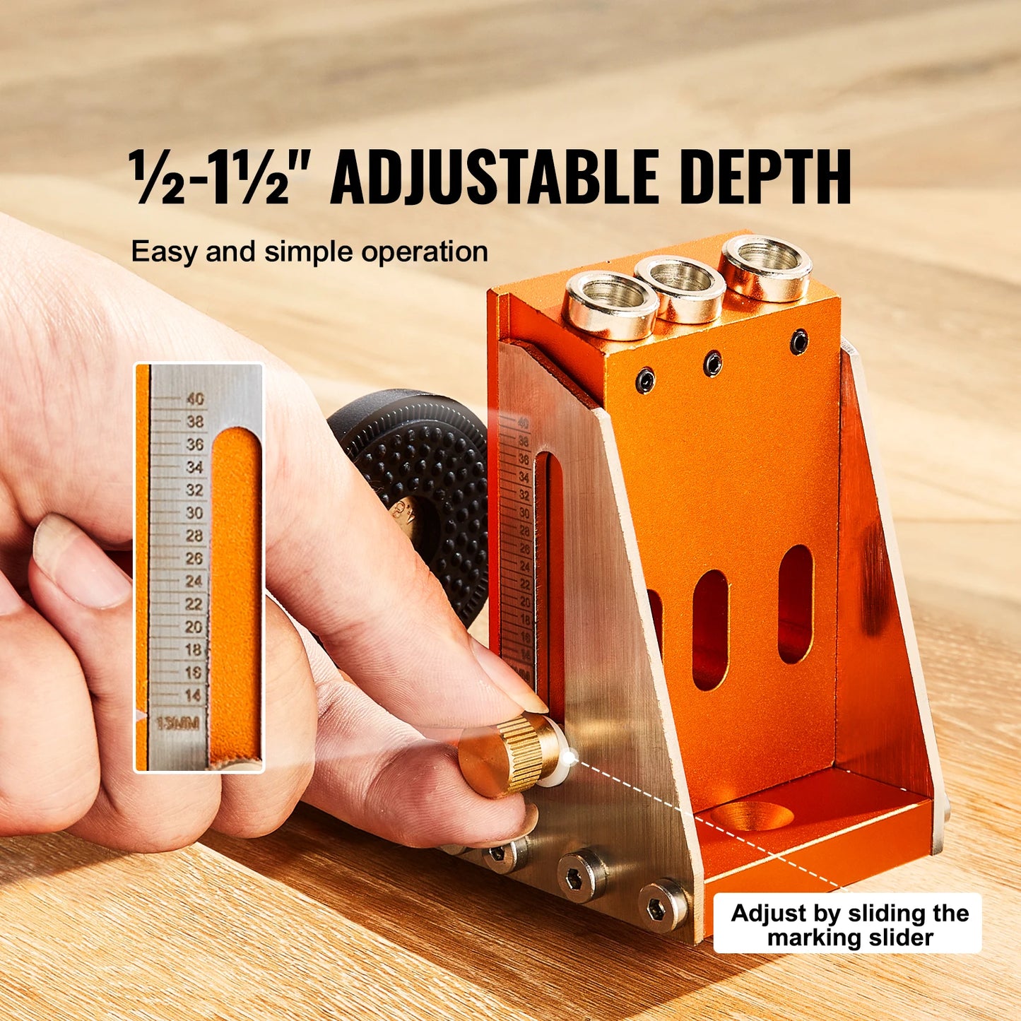 SucceBuy Pocket Hole Jig Kit Adjustable And Easy To Use With Step Drills