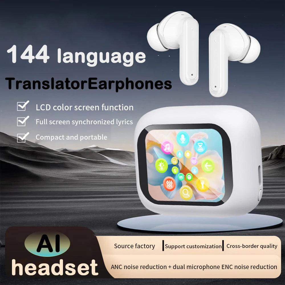 GreatWall AI Translation Earphones Translate 144 Languages Bluetooth 5.3