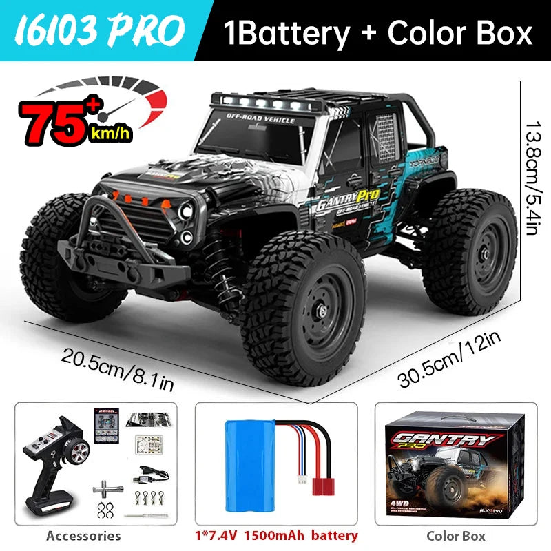 WLtoys 16101 Pro 4WD RC Car With LED Lights Monster