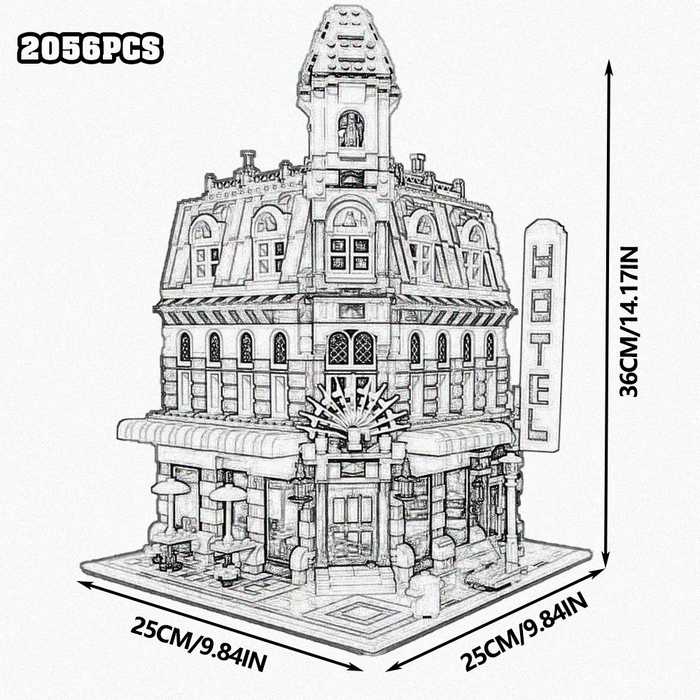 Brick Bank Corner MOC Street View Building Blocks Set