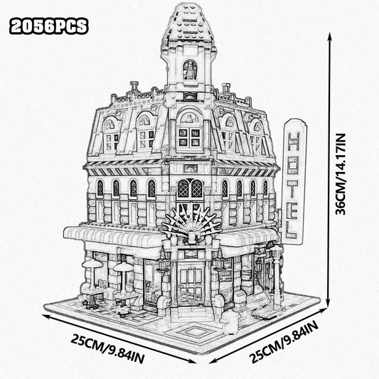 Brick Bank Corner MOC Street View Building Blocks Set