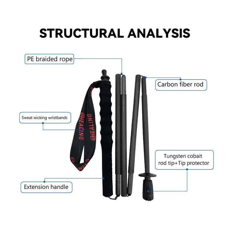 OKHEALING Ultralight Foldable Trekking Poles Carbon Fiber
