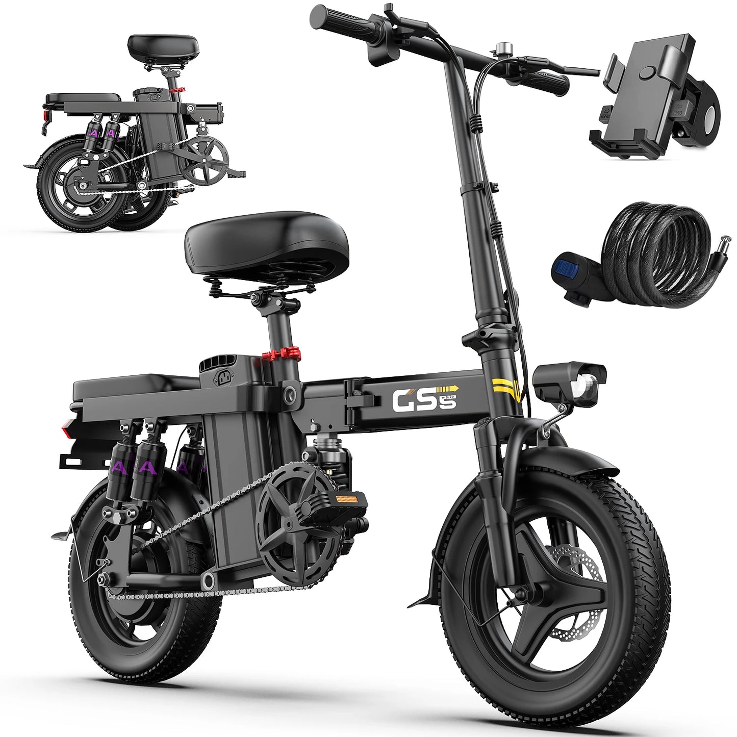 UPlee GS5 Folding Electric Bike With 48V 15Ah Battery