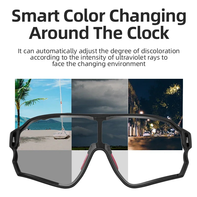 Rockbros Lightweight Photochromic Cycling Sunglasses With UV400