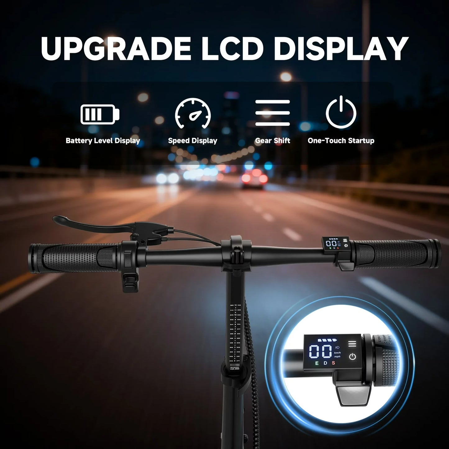Electric Scooter For Adults With Seat And Long Range Battery