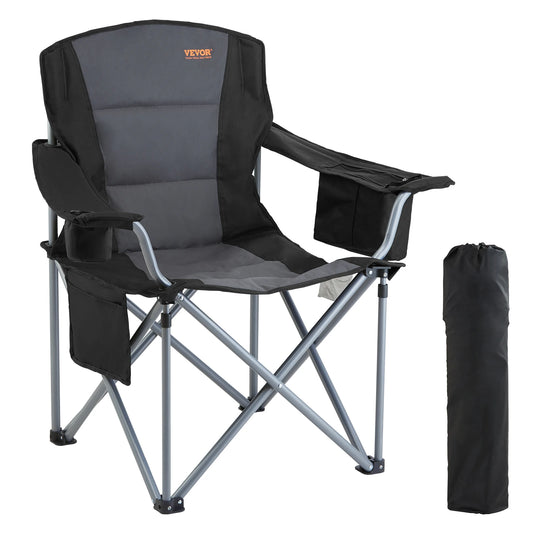 Vevor Portable Folding Chair With Lumbar Support And Armrests
