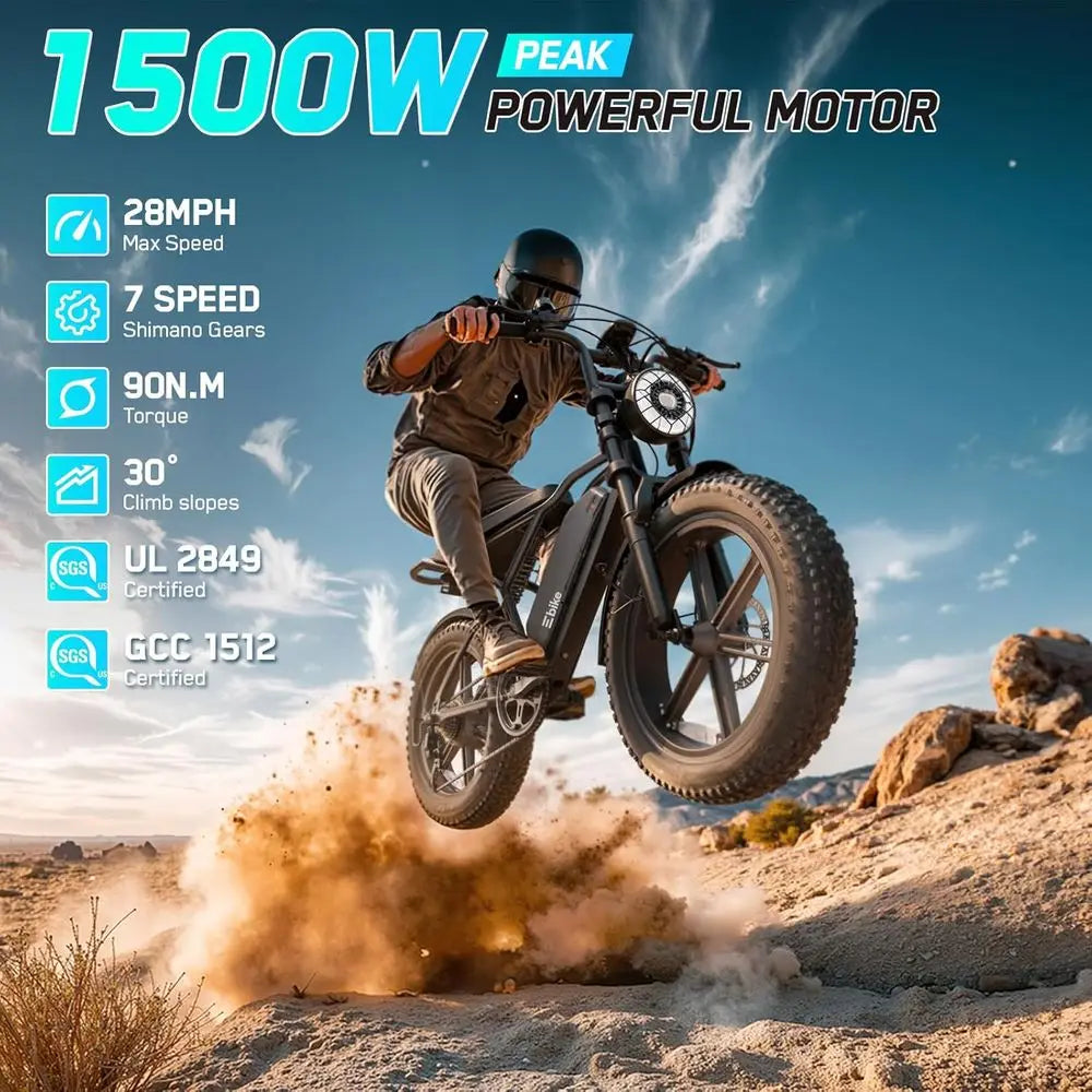TST 1500W Electric Bike For Adults With 60 Miles Range