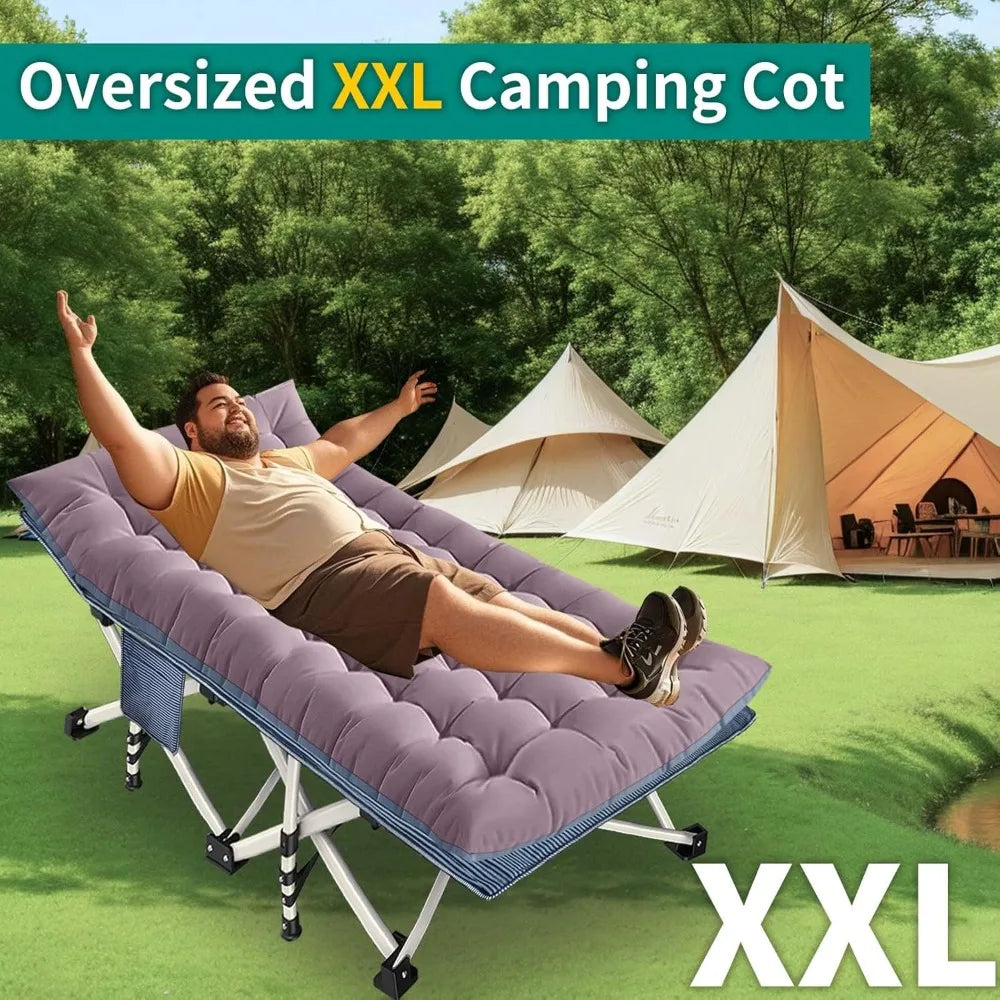 Folding Camping Cot With Mattress Heavy Duty Portable Guest Bed