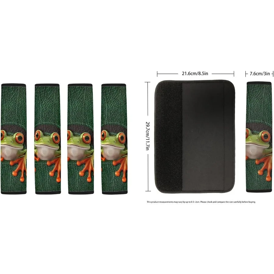 Frog Print Car Seat Cover Set For SUVs And Sedans 9 Pieces