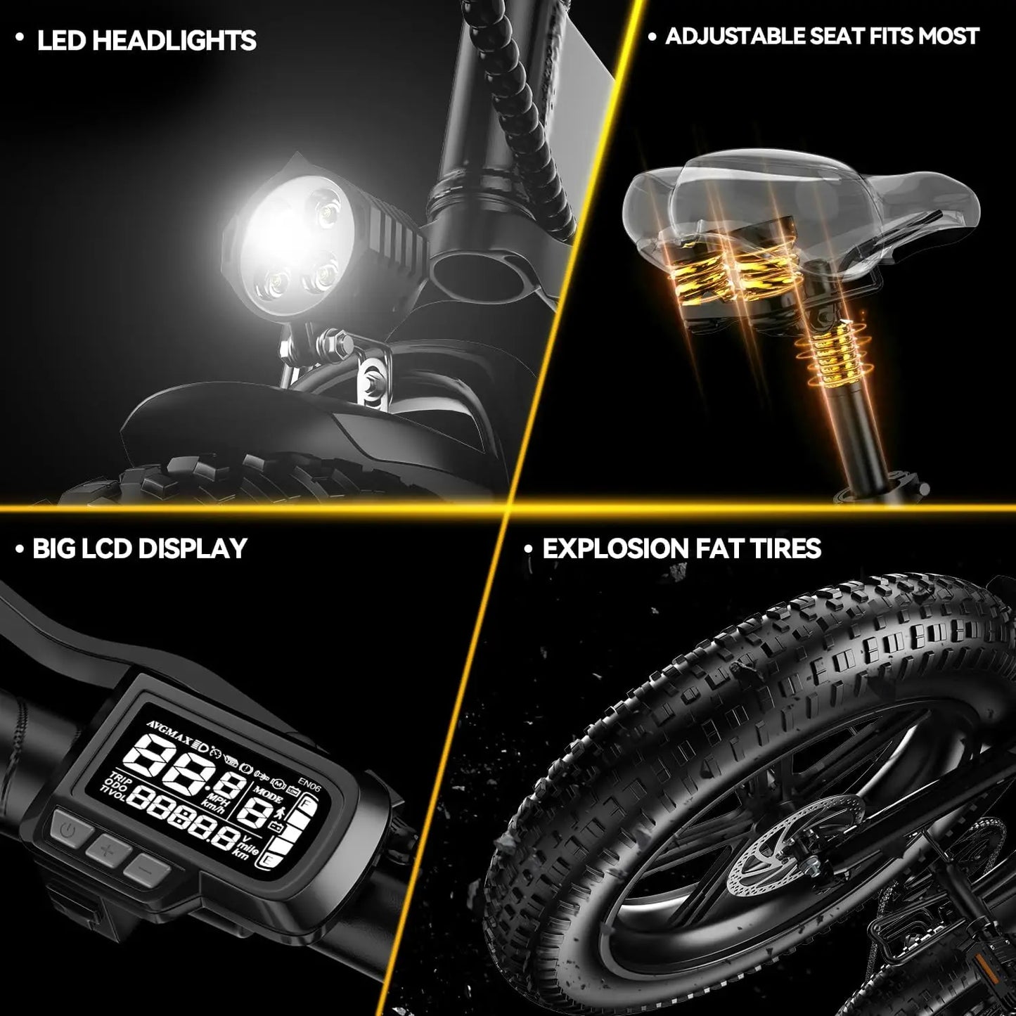 CYBERVELO Electric Fat Tire Off Road Foldable Bike EK4 EK5