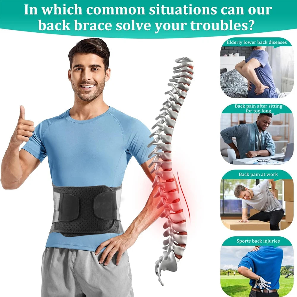 Lumbar Back Support Belt For Lower Back Pain Relief And Herniated Discs
