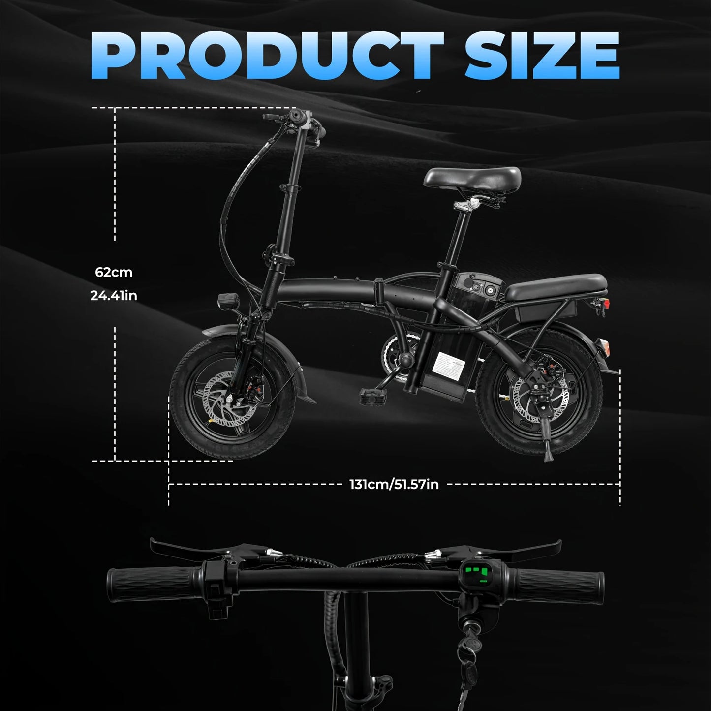 LELEKUAI Folding Electric Bicycle 500W Brushless Motor Pedal Assist