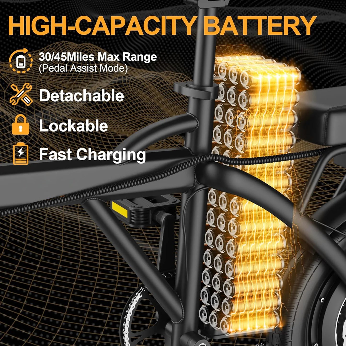 Ladped Foldable Electric Bike 500W 48V Dual Seat for Adults