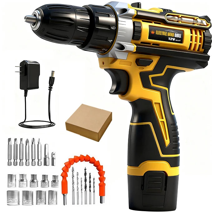 Lithium Battery Powered Drill And Screwdriver Combo Kit For DIY