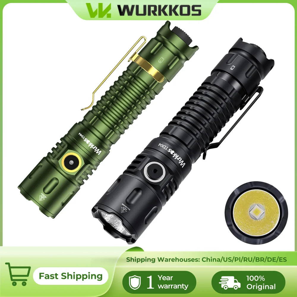 Wurkkos TD04 Dual Mode 21700 Rechargeable Flashlight with Tail Switch