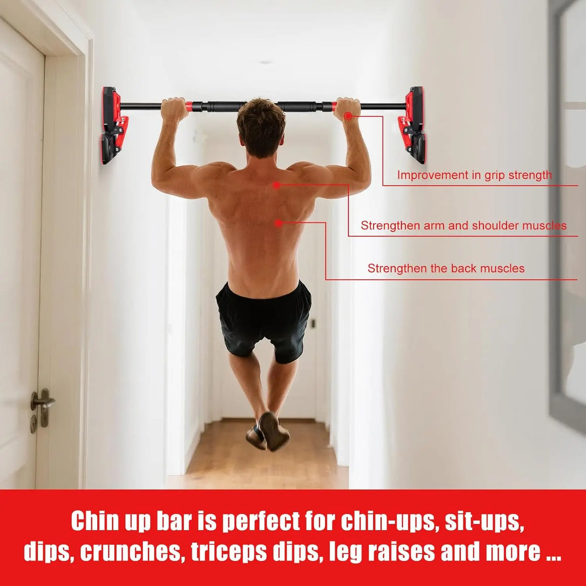 Indoor Door Mounted Pull Up Bar For Home Fitness Training